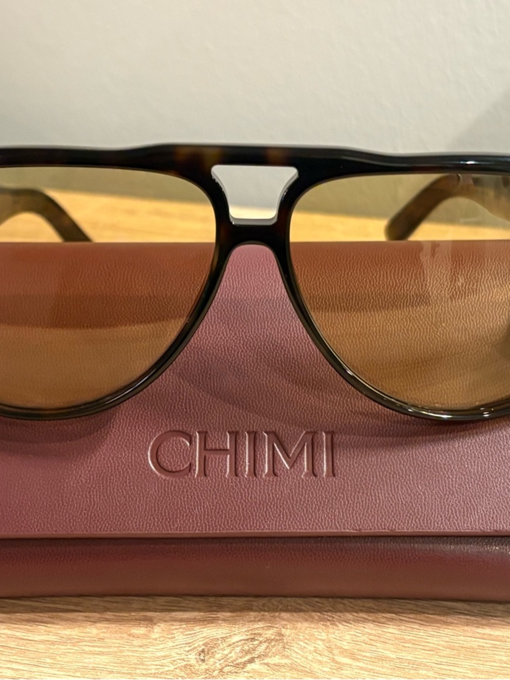 CHIMI Brown Tortoiseshell Aviator Sunglasses